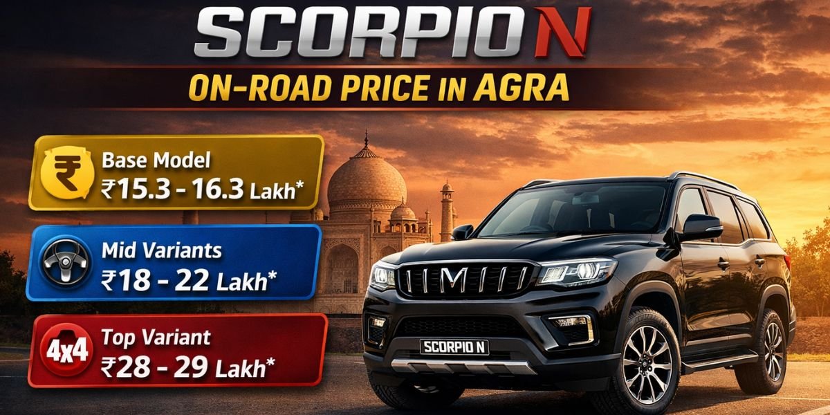 scorpio n on road price in agra